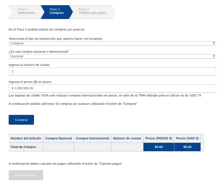 simulador compras bancolombia